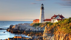 Landscapes Sea nature Portland lighthouses natural scenery