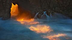 Landscapes Sea nature rocks sunlight caves