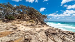 Landscapes Sea nature Trees clouds coast Australia rocks 