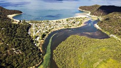 Landscapes Sea nature Trees water blue white Green bay 