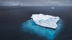 Landscapes Sea nature water blue clouds ocean white ice 