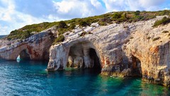 Landscapes Sea nature water blue coast outdoors caves Zakynthos