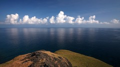 Landscapes Sea nature water clouds land