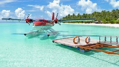 Landscapes Sea nature water ocean Aircraft Beaches tropical