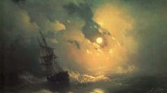 Landscapes Sea night clouds paintings Russian artwork Ivan 