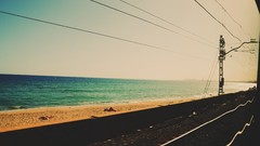 Landscapes Sea ocean Beaches matte trains