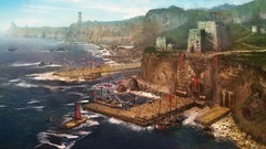 Landscapes Sea ocean ships Boats paintings fort lighthouses 