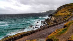 Landscapes Sea roads cliffs lonely HDR Photography