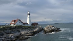 Landscapes Sea rocks lighthouses skyscapes