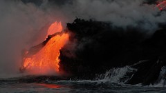 Landscapes Sea smoke lava
