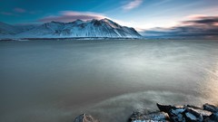 Landscapes Sea snow Mountains ocean coast iceland skyscapes