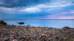 Landscapes Sea stones nature Beaches