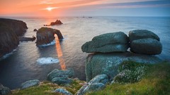 Landscapes Sea stones nature light coast arch rocks sea 