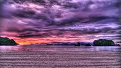 Landscapes Sea sunset clouds