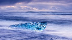 Landscapes Sea water clouds ice iceland skies