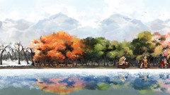 Landscapes seasons anime girls fan art vocaloid