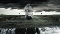 Landscapes ships waves Route (illustrator)