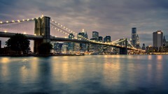 Landscapes Skyscrapers cityscapes brooklyn bridge city skyline 
