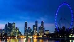 Landscapes Skyscrapers Singapore cityscapes city skyline ferris 