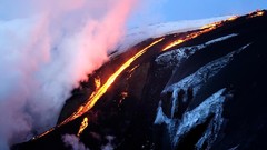 Landscapes smoke Europe Volcanoes lava iceland