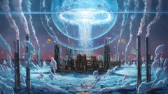 Landscapes smoke explosions paintings factories atomic artwork 