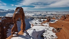 Landscapes snow American rocks USA national park