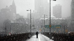 Landscapes snow Bridges walk