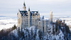 Landscapes snow Castles Neuschwanstein