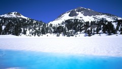 Landscapes snow ice California peak Helen national park Lassen 