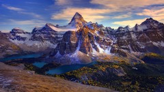 Landscapes snow Mountains Canada British Columbia lakes 