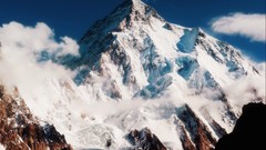 Landscapes snow Mountains clouds