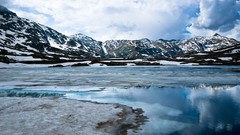 Landscapes snow Mountains clouds ice switzerland Europe