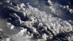 Landscapes snow Mountains clouds NASA outer space