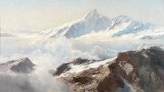 Landscapes snow Mountains clouds paintings artwork traditional 