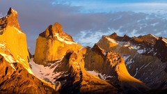 Landscapes snow Mountains clouds panorama patagonia chile