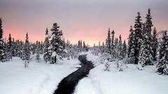 Landscapes snow rivers