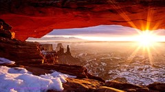 Landscapes snow sun caves