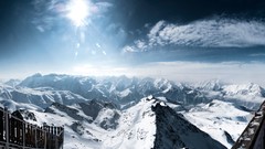 Landscapes snow sun Mountains clouds Alps skyscapes 