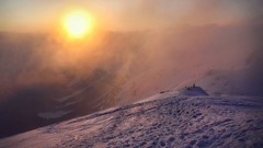 Landscapes snow sun Mountains peak