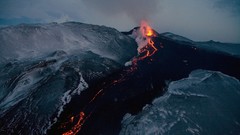 Landscapes snow Volcanoes lava iceland