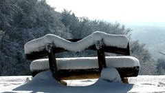 Landscapes snow winter bench