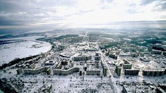 Landscapes snow winter clouds cities cityscapes
