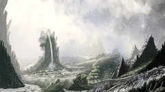 Landscapes snow winter frost fantasy art