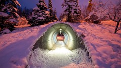 Landscapes snow winter lights cityscapes tunnels