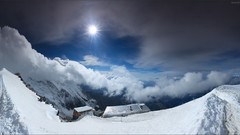 Landscapes snow winter Mountains panorama