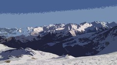 Landscapes snow winter Mountains ski digital art