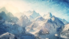 Landscapes snow winter Mountains snow landscapes winter sun