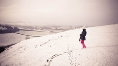 Landscapes snow woman hats