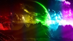 Landscapes Space spectrum colors rainbows