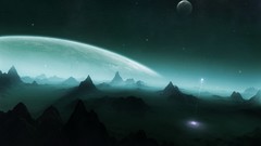 Landscapes Stars Mountains moon dust planets outer space